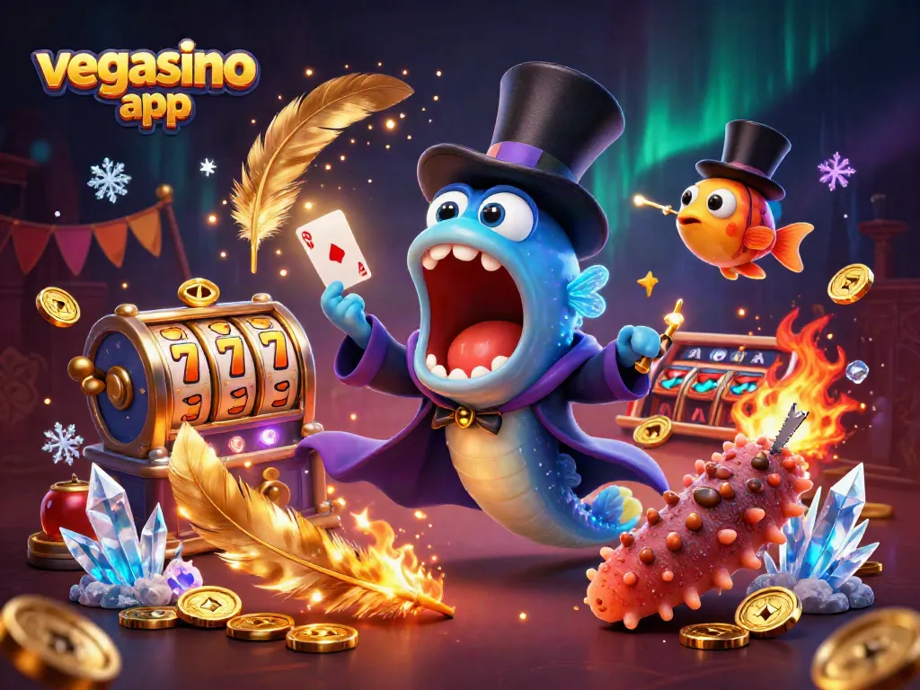 Experience thrilling gameplay with the vegasino app in this vibrant casino scene.