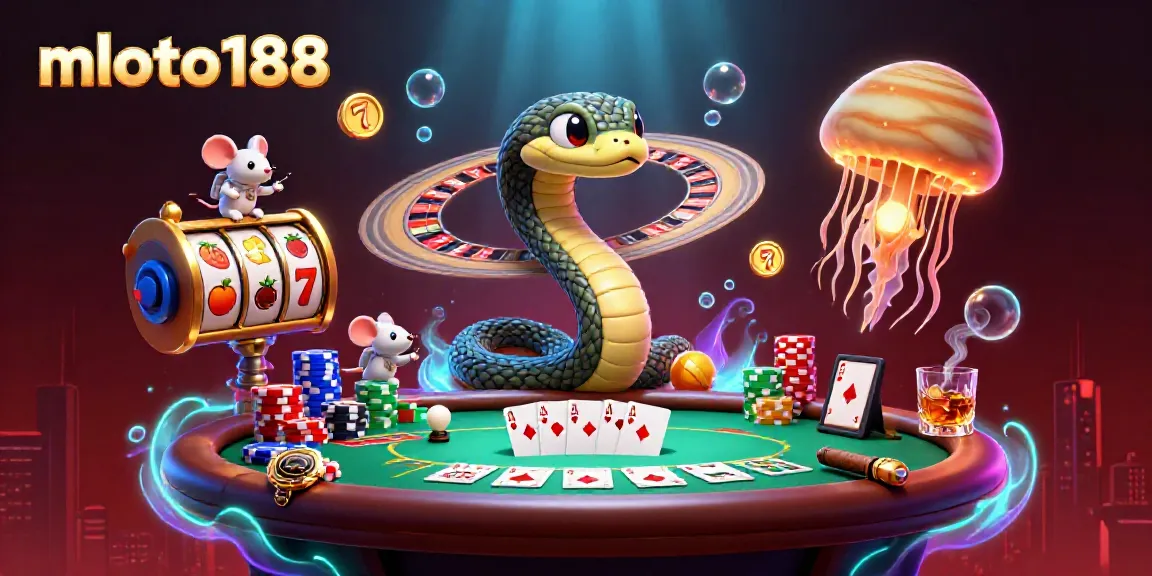 Experience the thrill of gambling at mloto188 with a vibrant cosmic casino illustration.